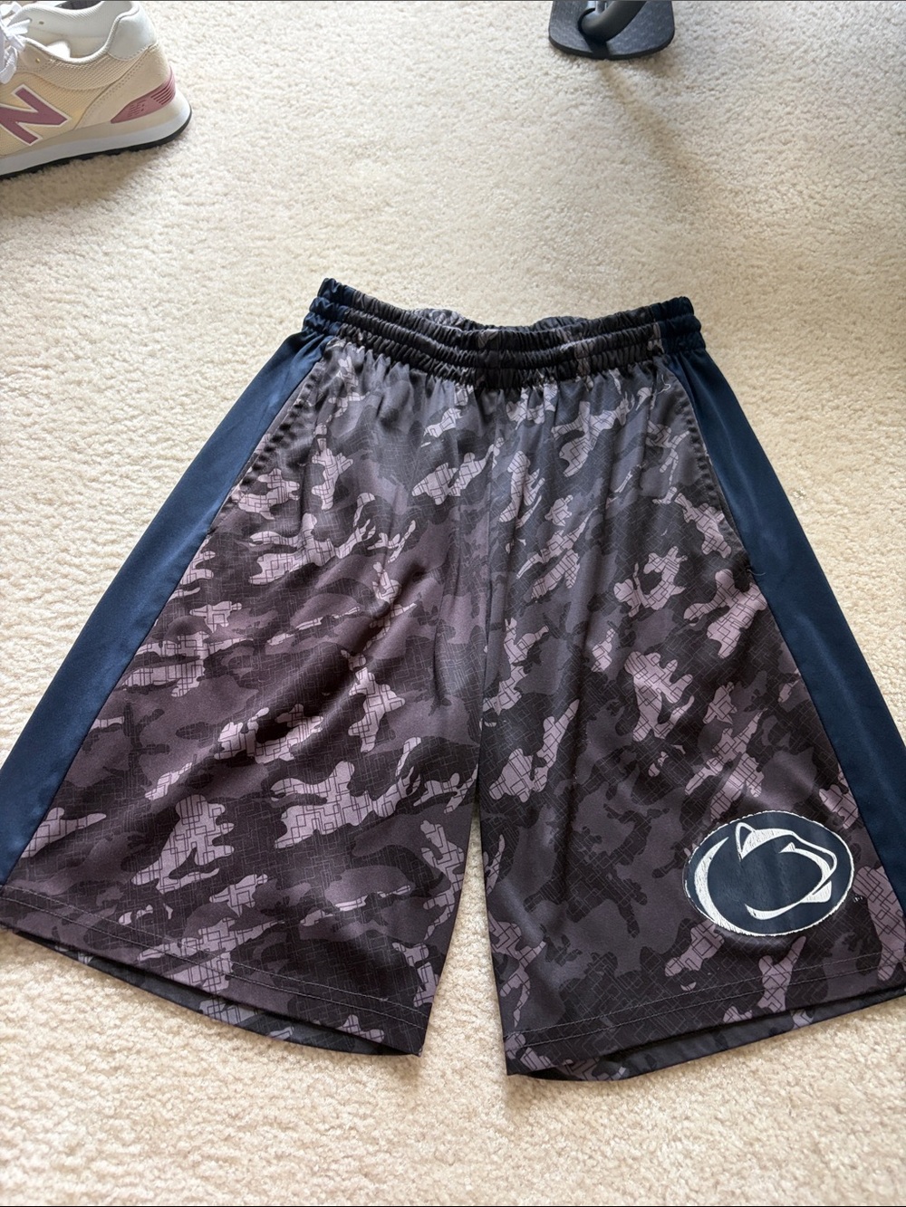 Boys Camo PSU Athletic Shorts - Black/Gray